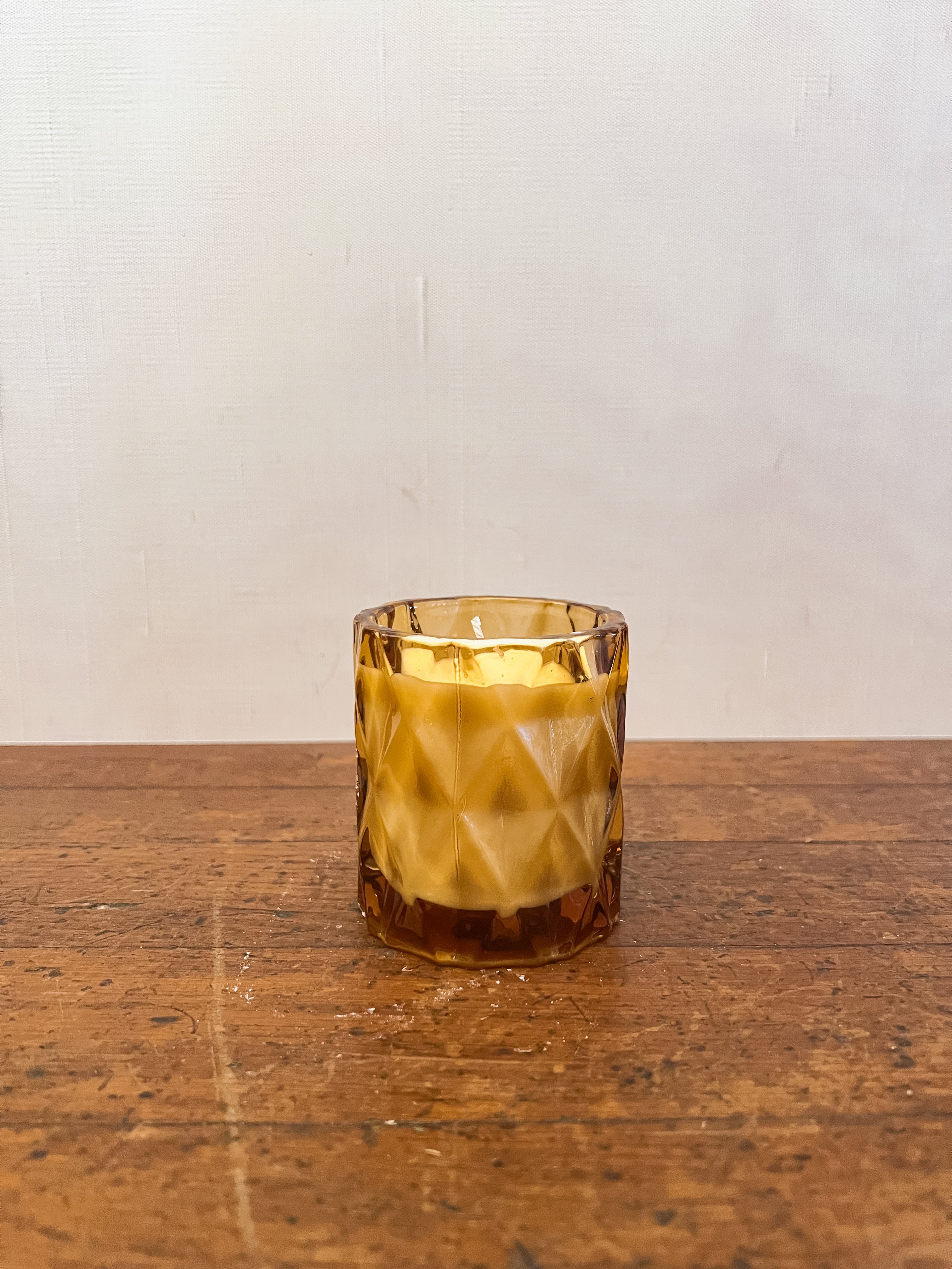 Fallen Leaves Amber Faceted Candle