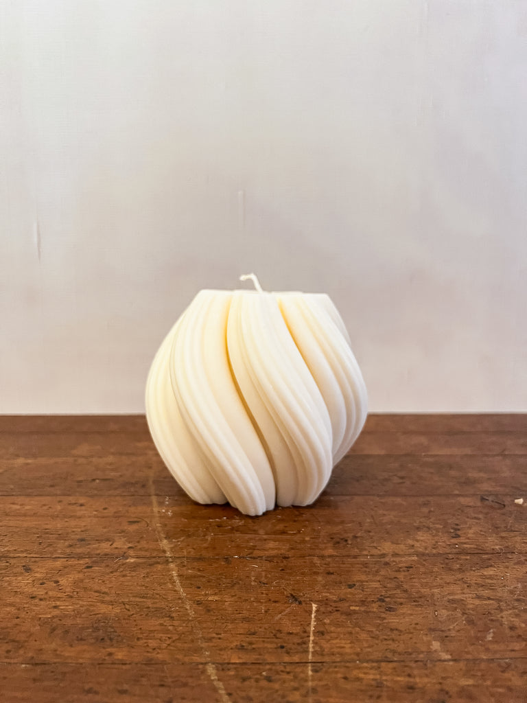 Small Swirling Pillar Candle