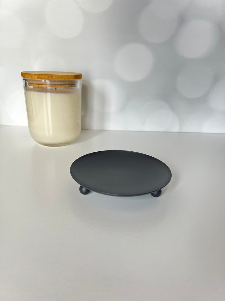 Black Matte Candle Plate