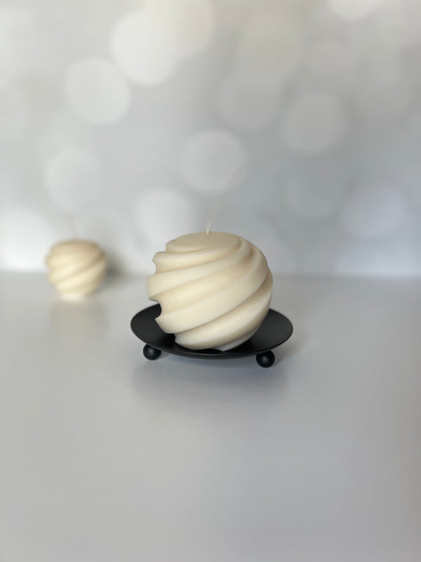Black Matte Candle Plate