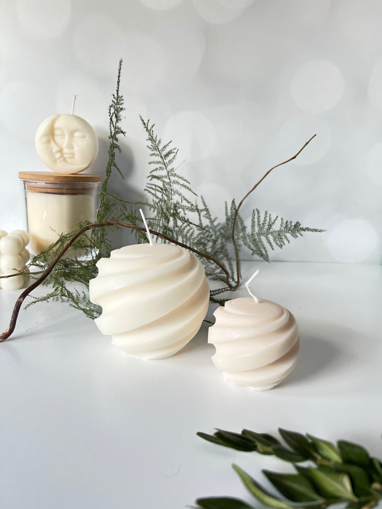Swirling Sphere Pillar Candle Set